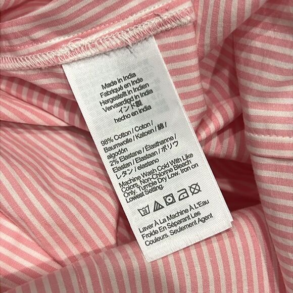 J Crew Factory Striped puff-sleeve button-up, pink and white size Large, NWT C29 - Picture 8 of 8